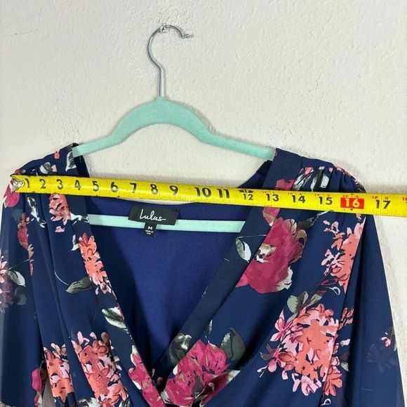 Lulus Pretty Pretender Navy Floral Print Dress sz M - Picture 10 of 15